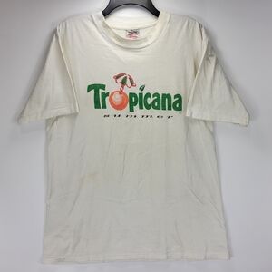 Tropicana Orange Juice Vintage 90s Distressed Single Stitch Promo Shirt Mens XL